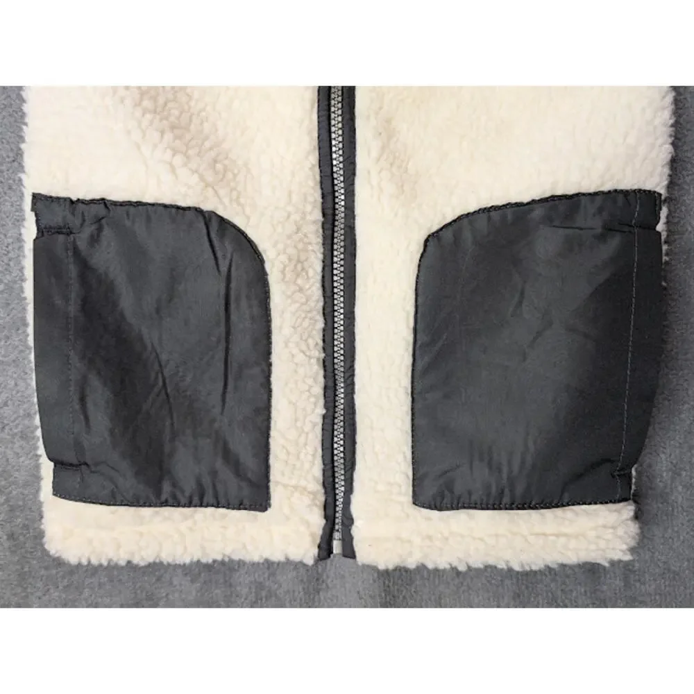 BASS & CO. Sherpa Toddler Youth Vest Whit Black Full Zip- Size 5